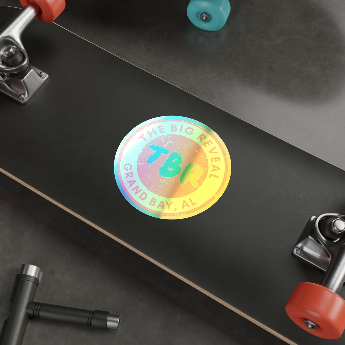 The Big Reveal Holographic Circle Logo Sticker