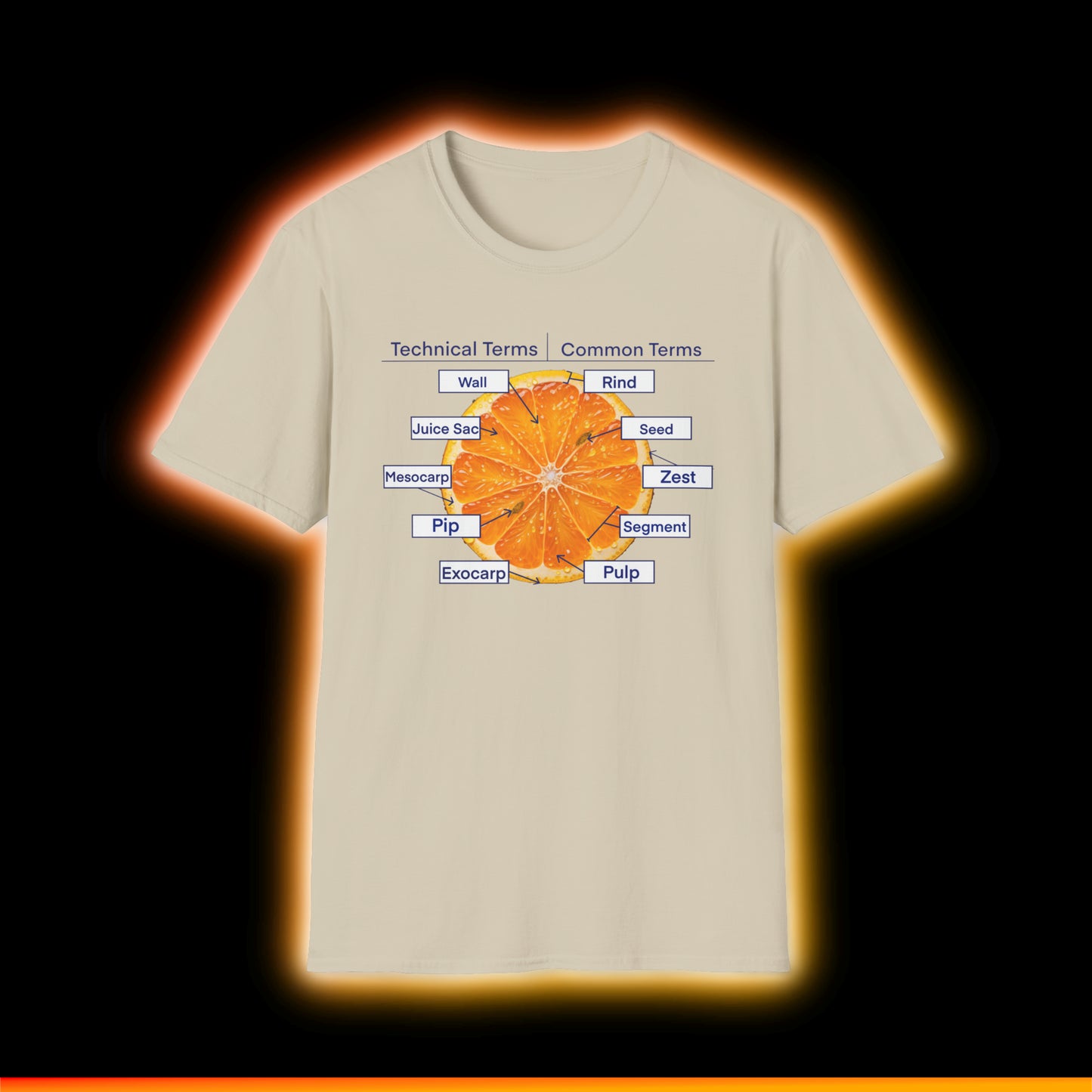 Literally Just a Shirt With a Diagram of An Orange On It