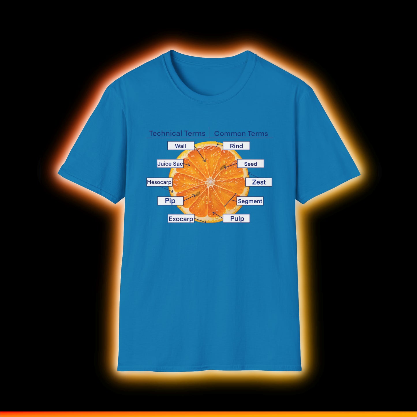 Literally Just a Shirt With a Diagram of An Orange On It