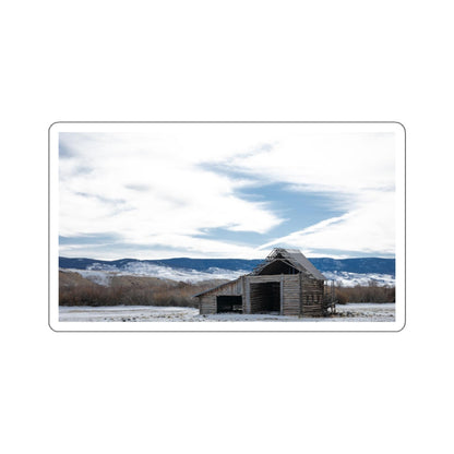 Wintertime Log Cabin Sticker