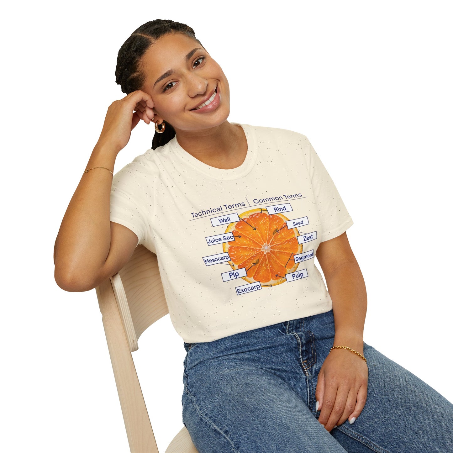 Literally Just a Shirt With a Diagram of An Orange On It