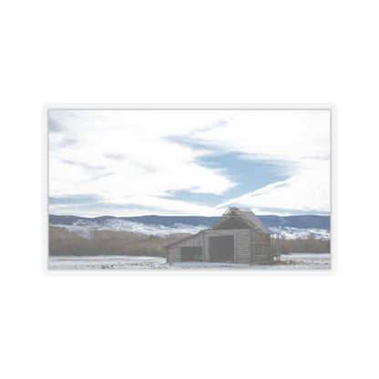 Wintertime Log Cabin Sticker