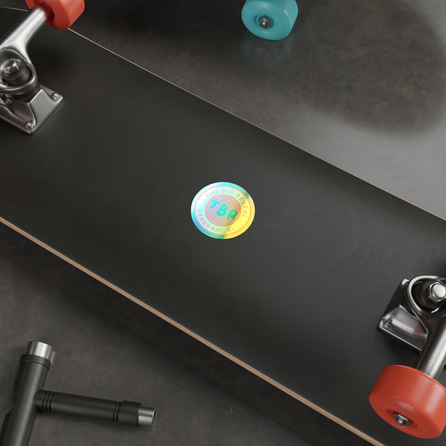 The Big Reveal Holographic Circle Logo Sticker