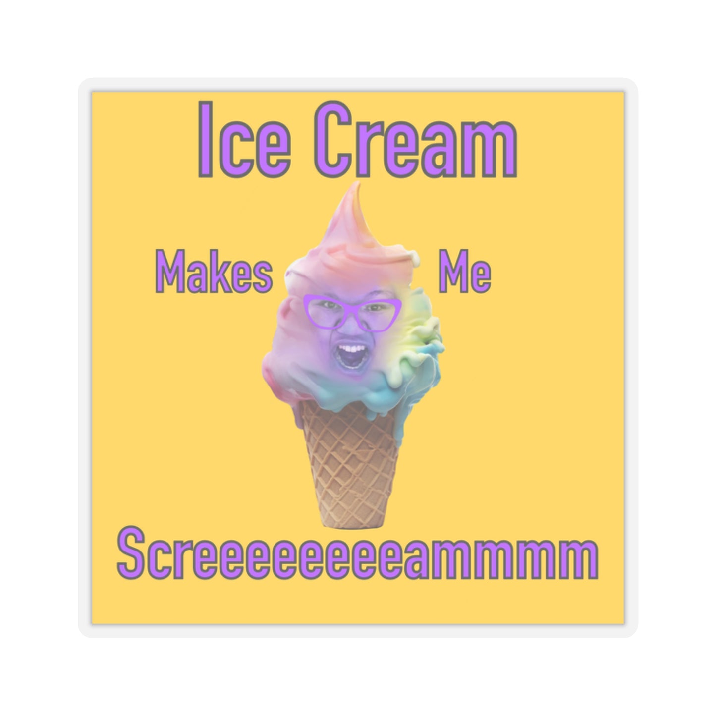 Ice Cream Makes Me Scream Sticker