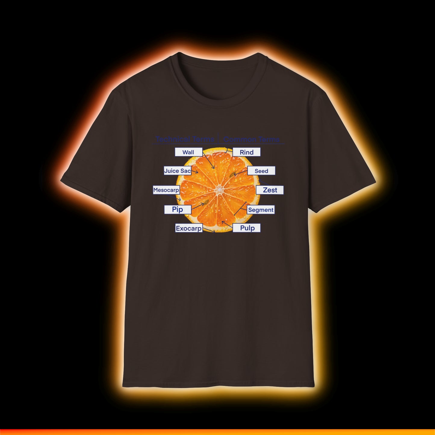 Literally Just a Shirt With a Diagram of An Orange On It