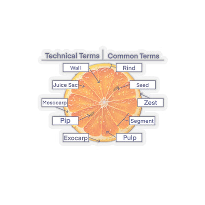 Diagram of an orange sticker