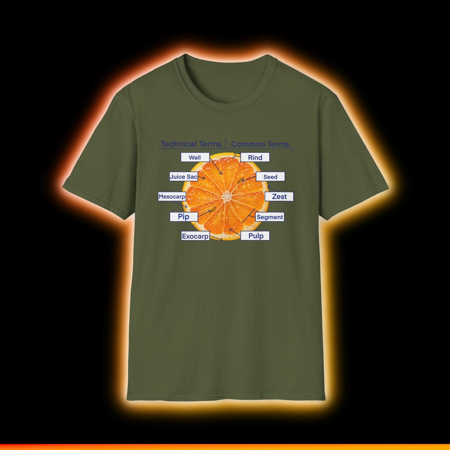 Literally Just a Shirt With a Diagram of An Orange On It