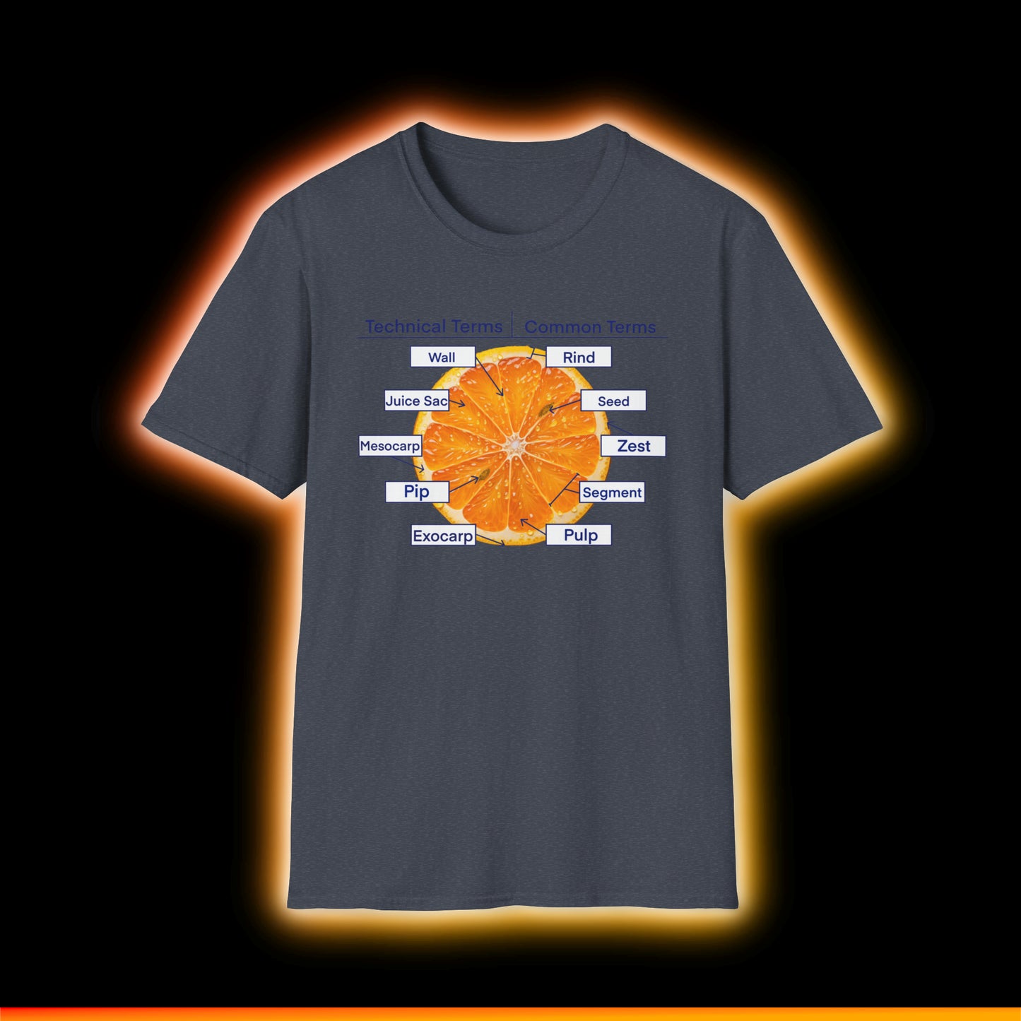 Literally Just a Shirt With a Diagram of An Orange On It