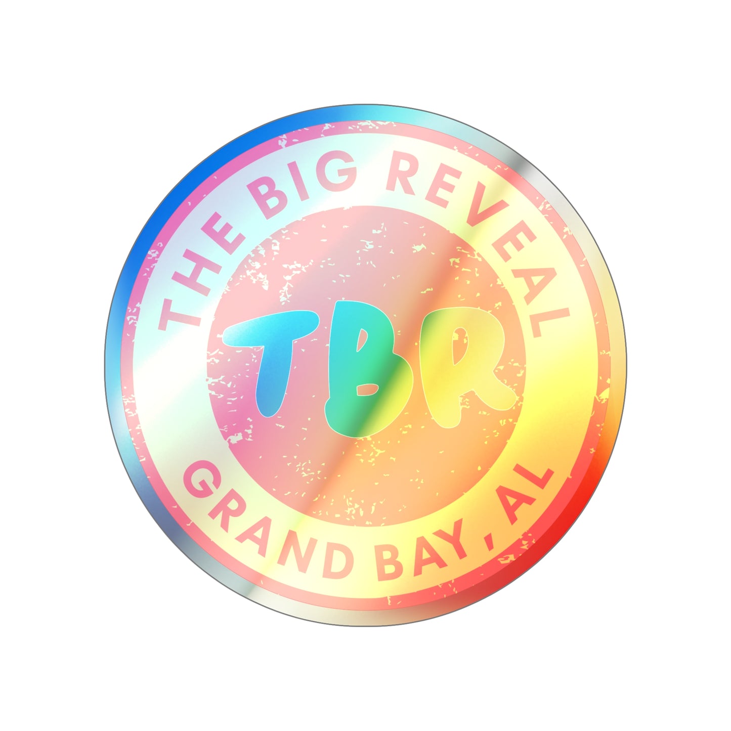 The Big Reveal Holographic Circle Logo Sticker