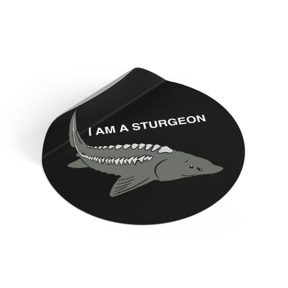 I AM A STURGEON ROUND STICKER